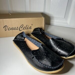 Venus Celia Womens Shoes Comfort Flat Loafers Size 7 Black